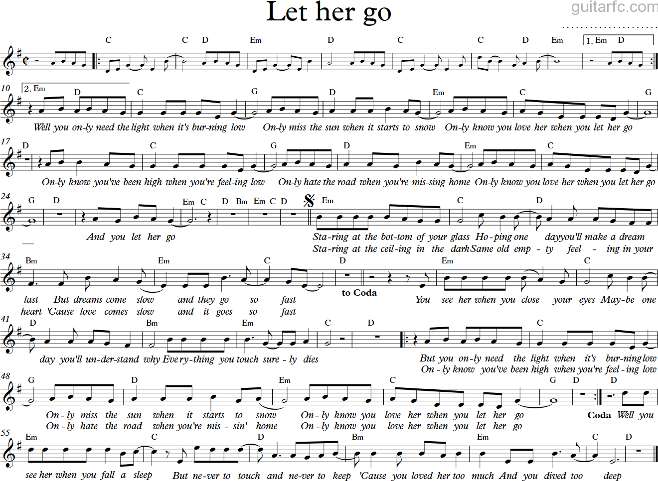 sheet let her go