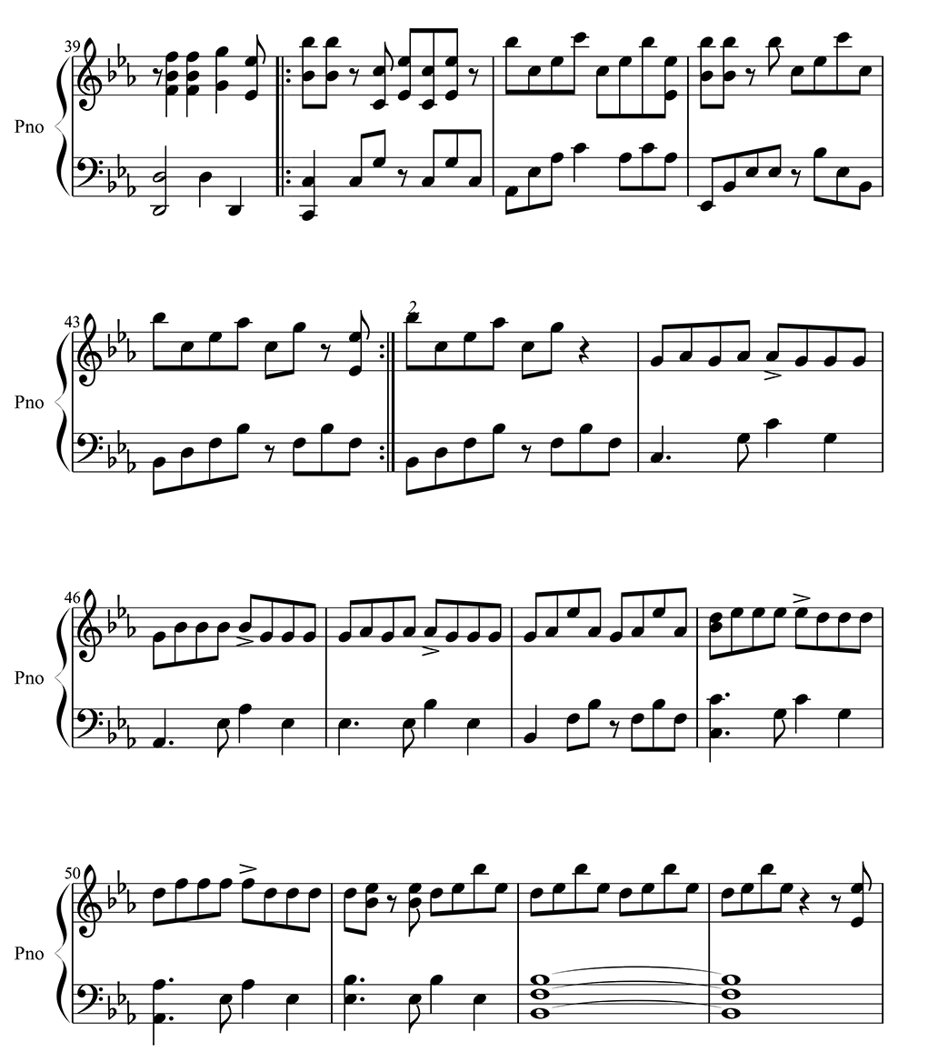 sheet piano apologize