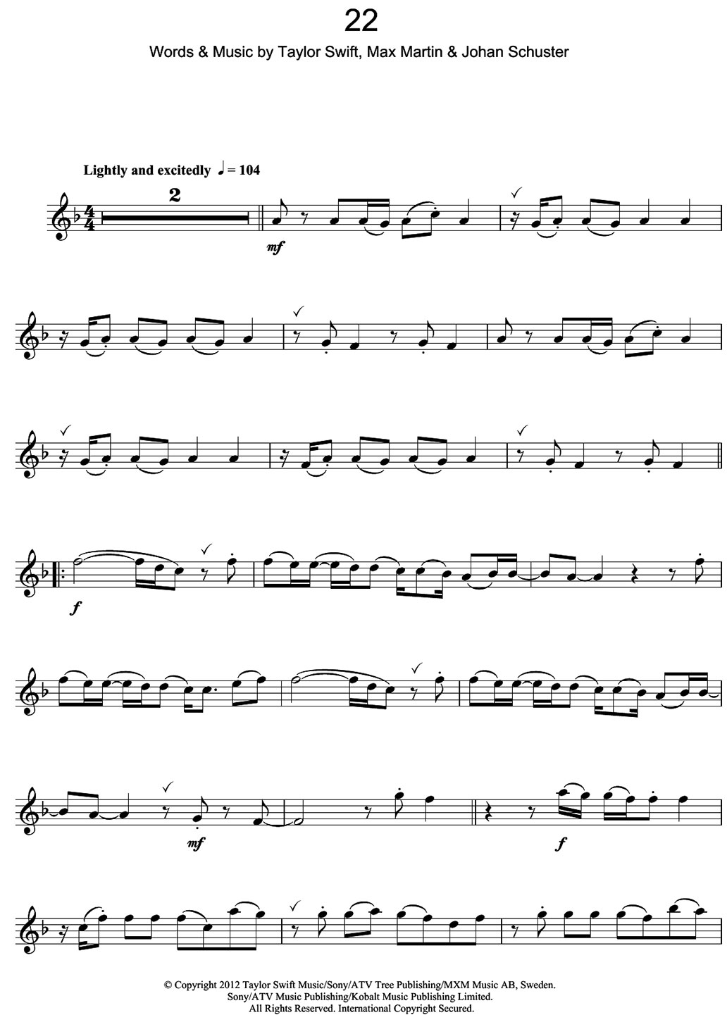 22 sheet music notes
