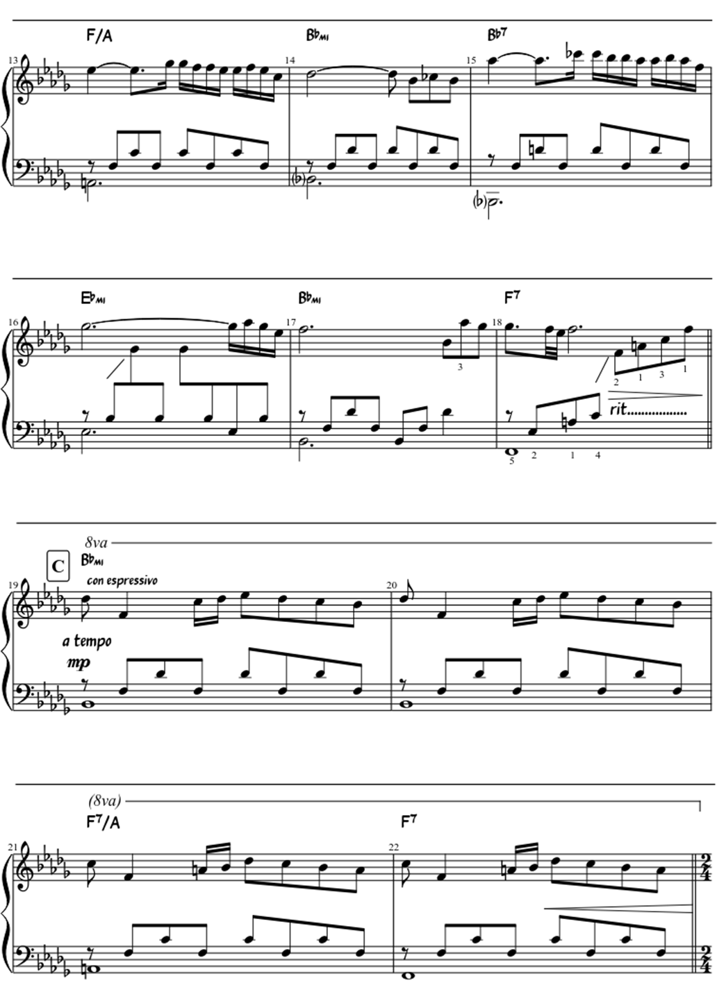 A comme amour sheet music notes 2