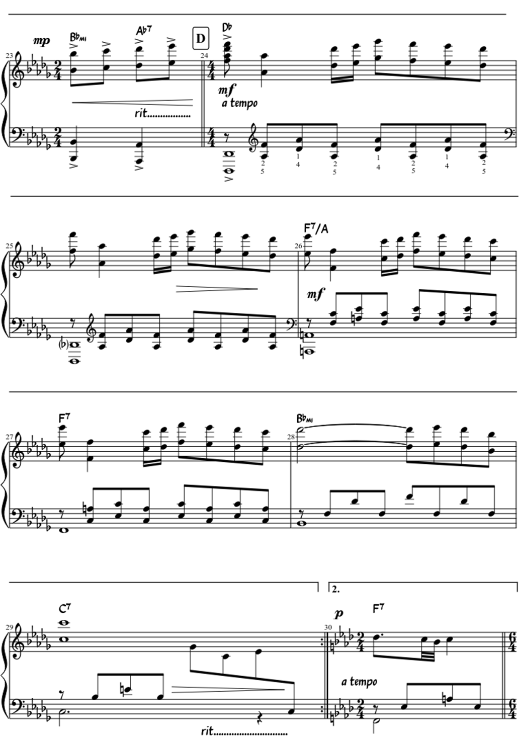 A comme amour sheet music notes 3