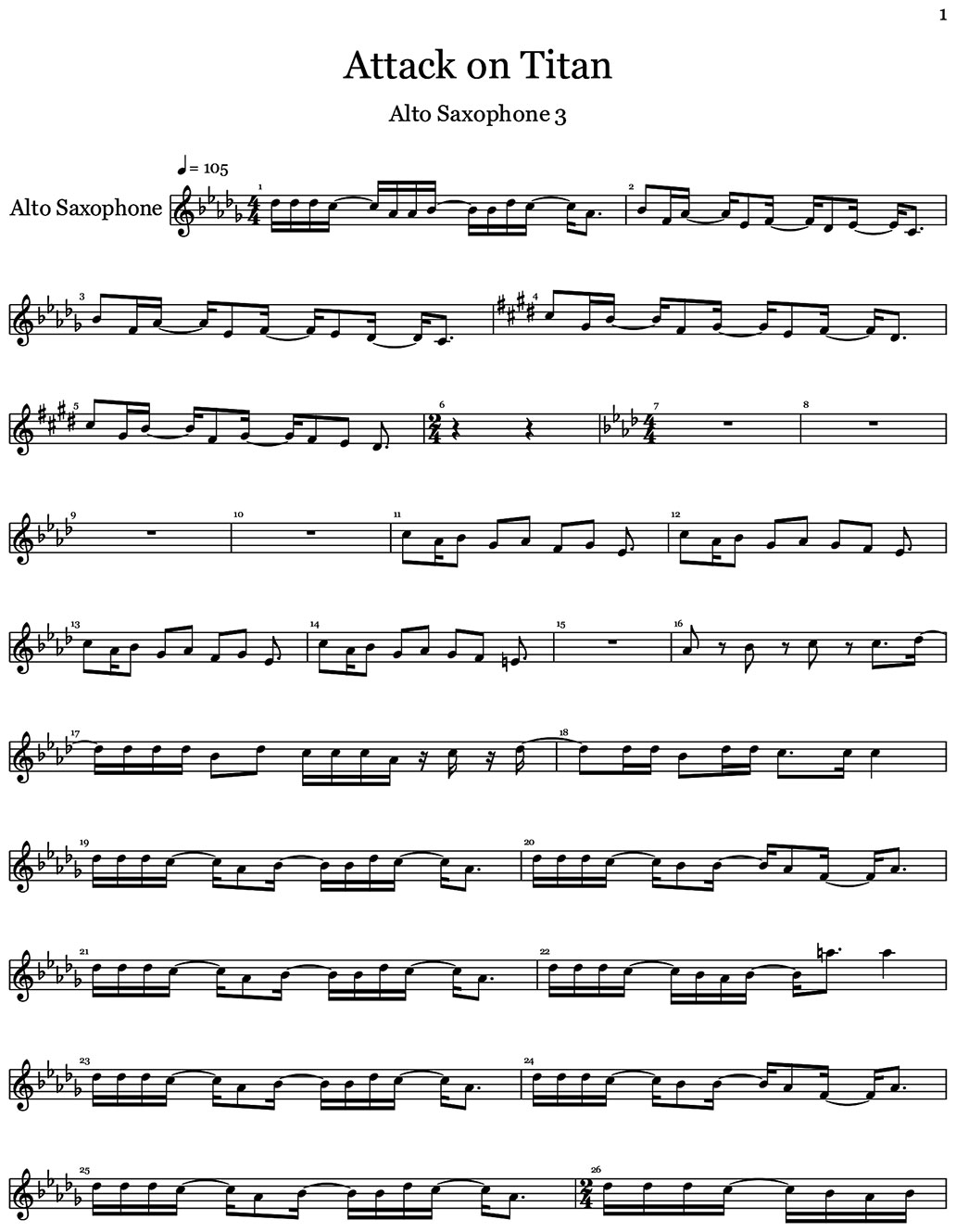 attack on titan sheet music notes