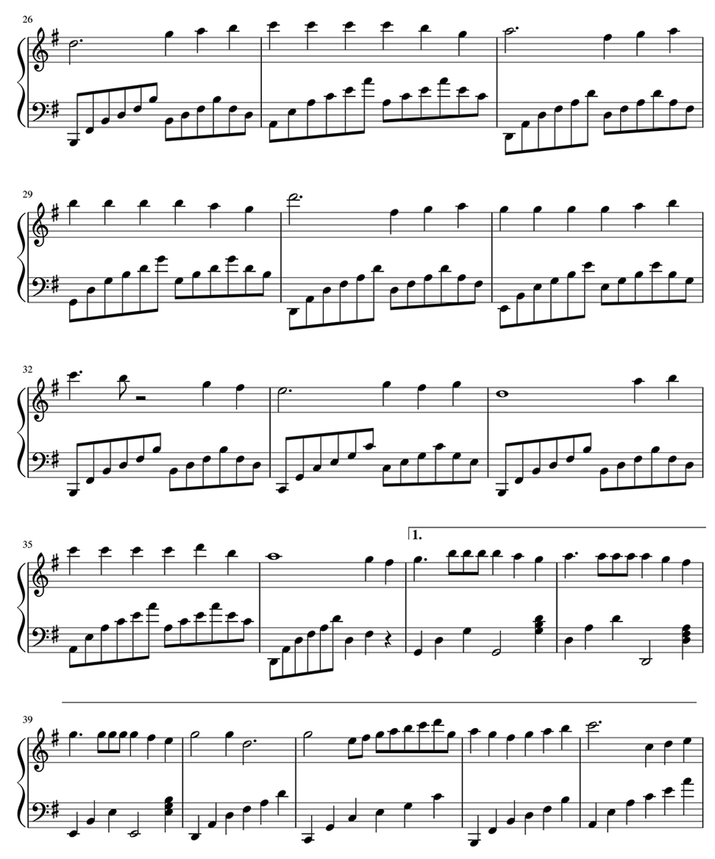 Piano sheet music