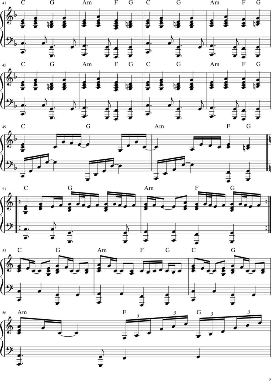 Believe sheet music notes 3