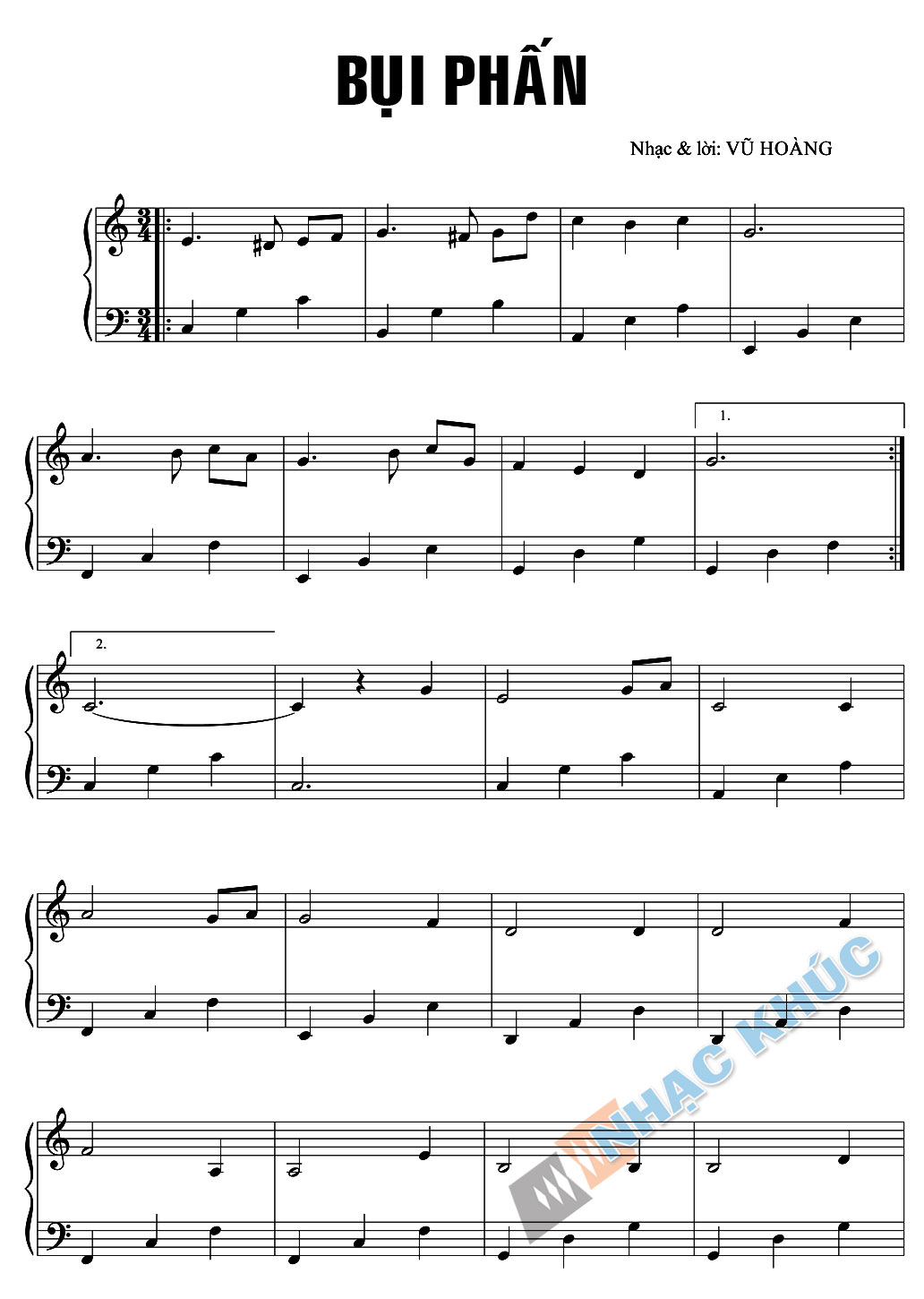 Bụi Phấn (Soạn Cho Đàn Piano) - Piano Sheet Music