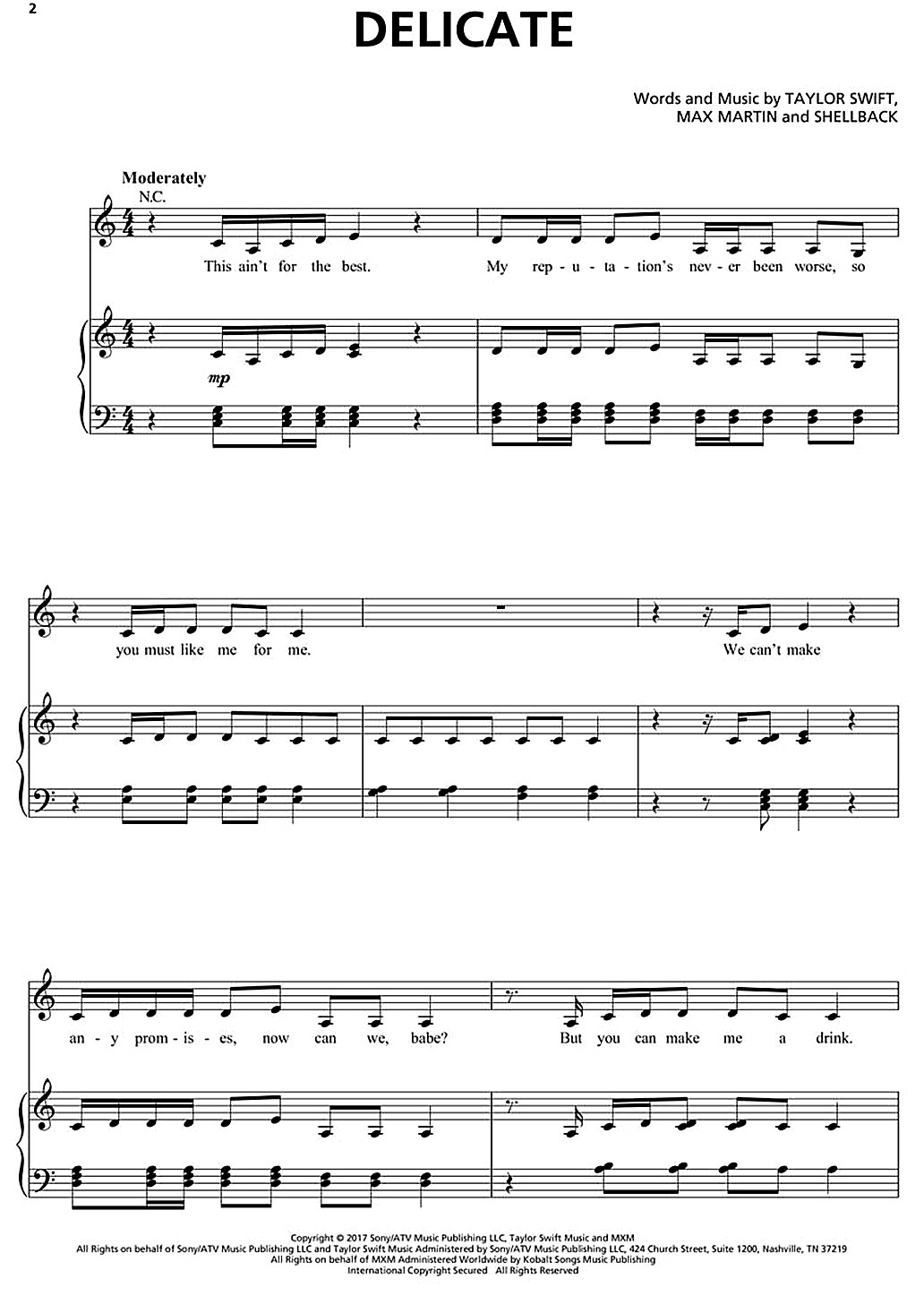 delicate piano sheet music notes