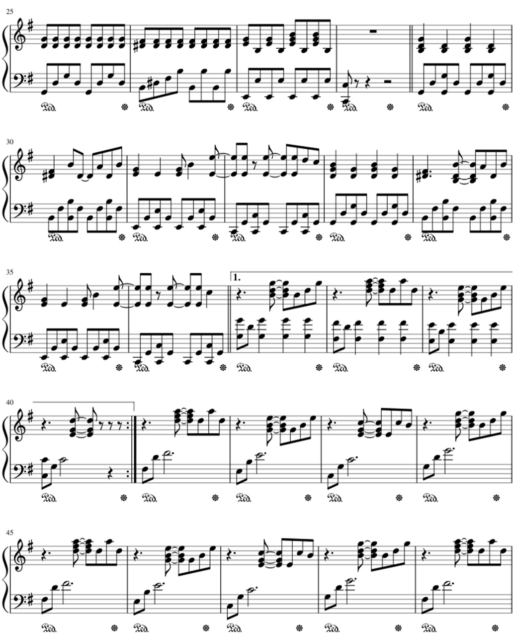 Don't Cry sheet music notes 2