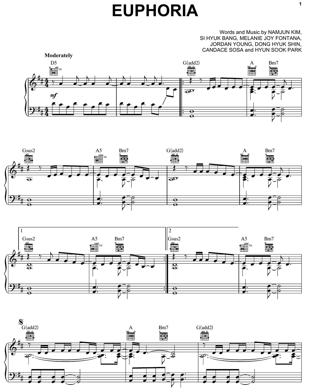 euphoria piano sheet music notes
