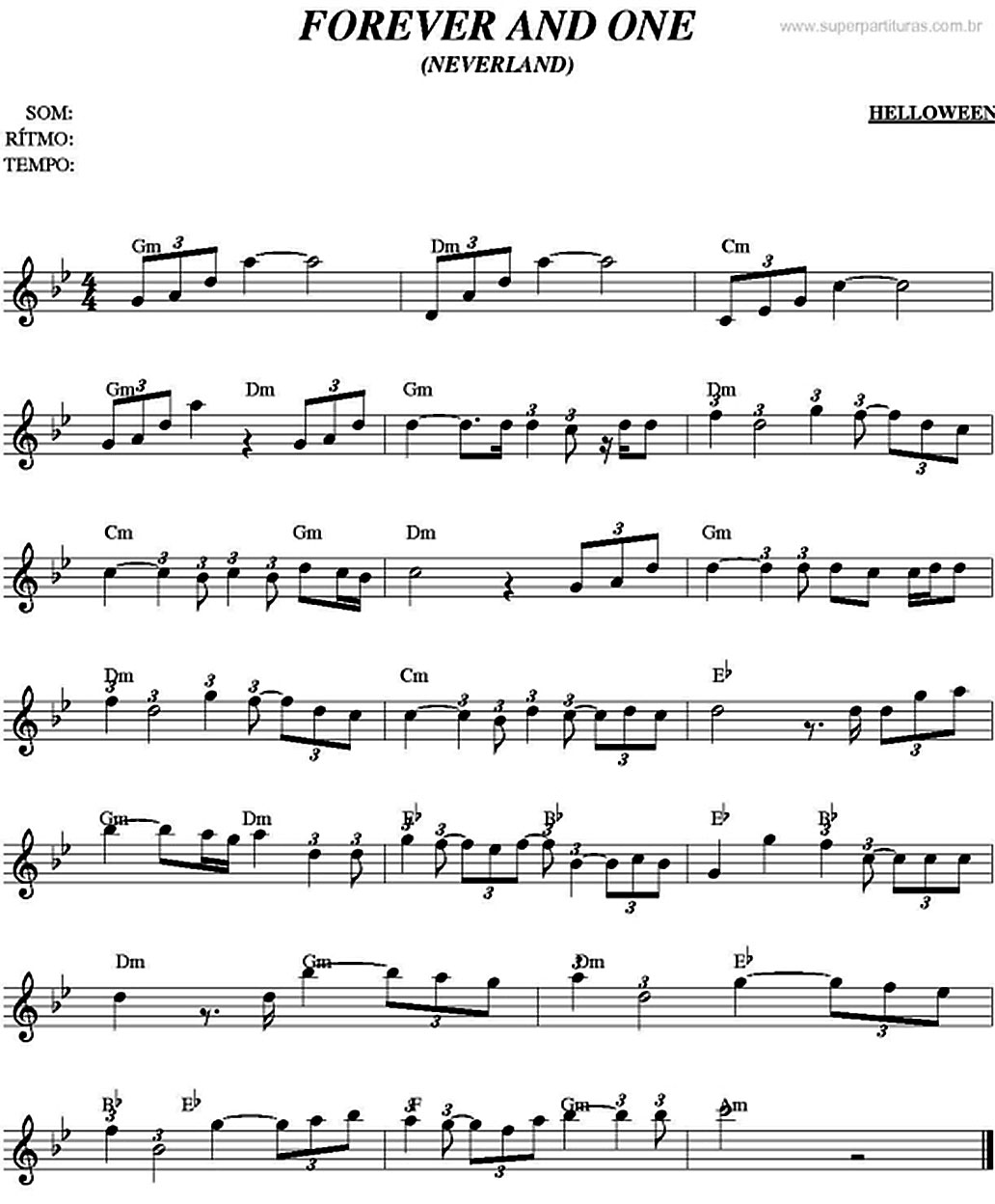forever and one sheet music notes
