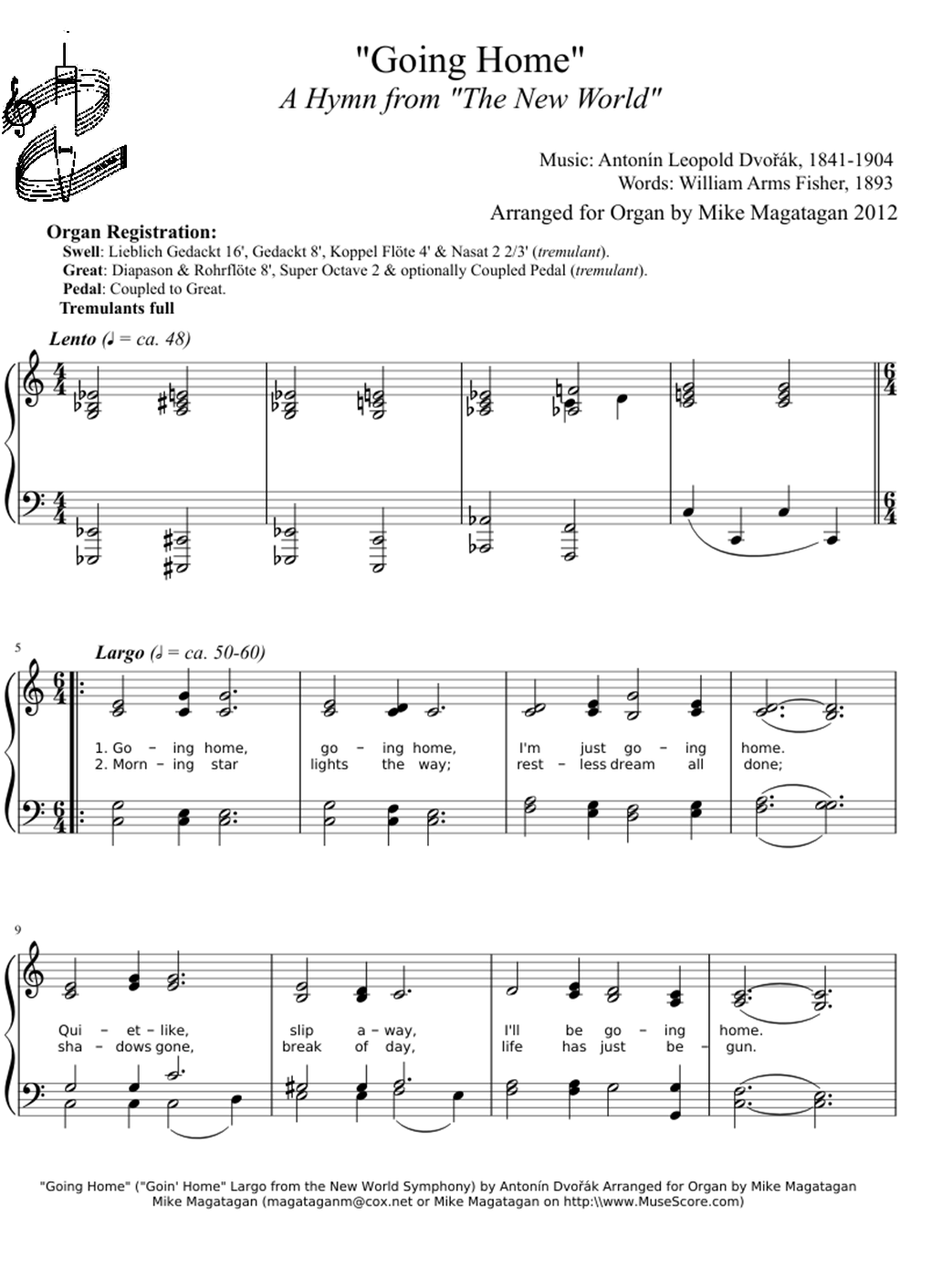 Going home sheet music notes 1