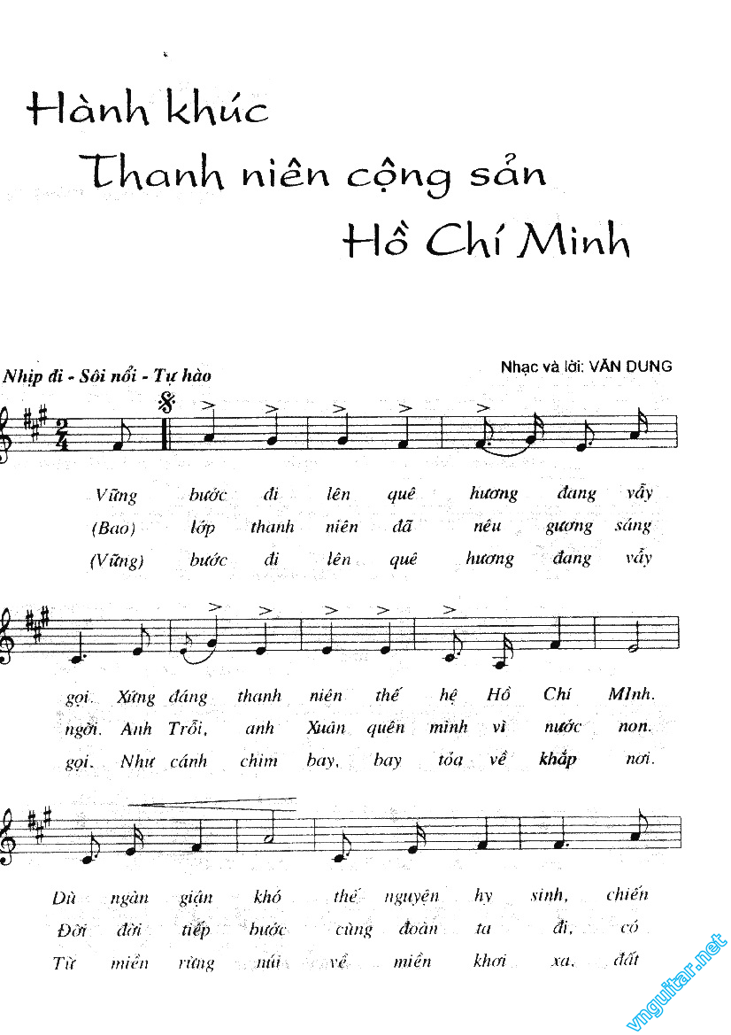 Hành khúc Thanh niên Cộng sản Hồ Chí Minh 1 sheet