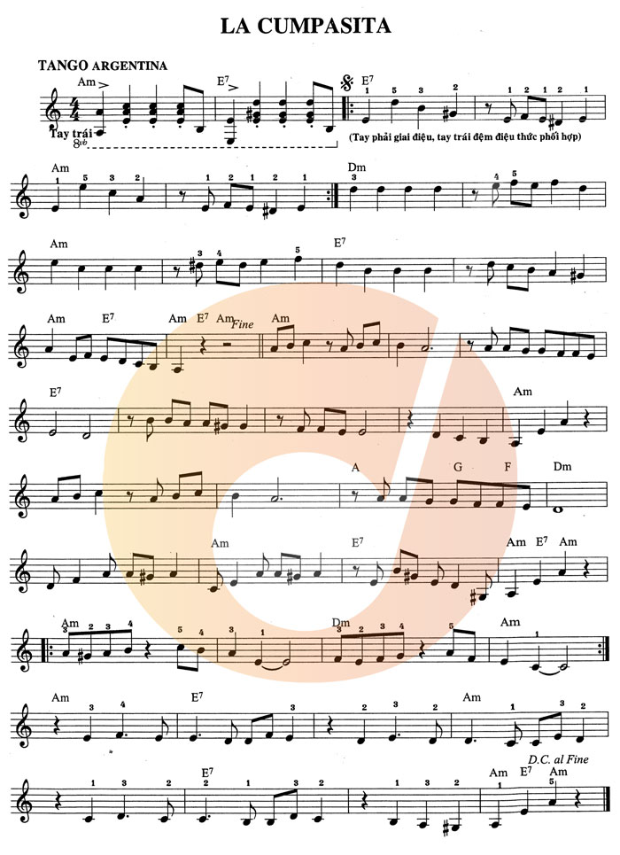 La Cumpasita sheet music notes