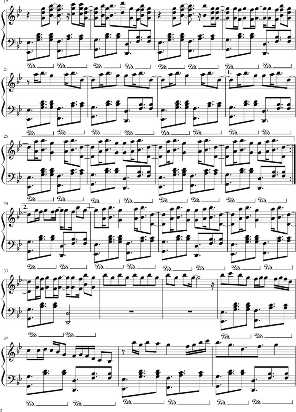 Lean on sheet music notes 2
