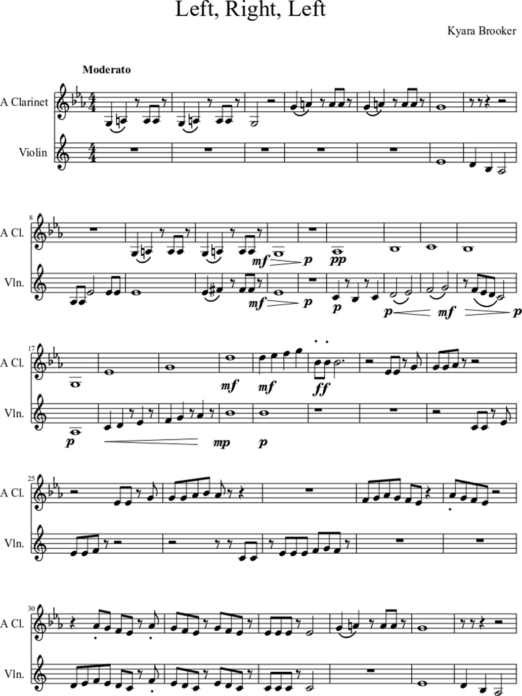 Left right left sheet music notes 1