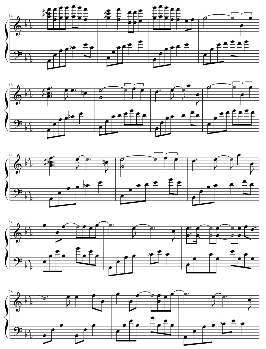 loser piano sheet music notes