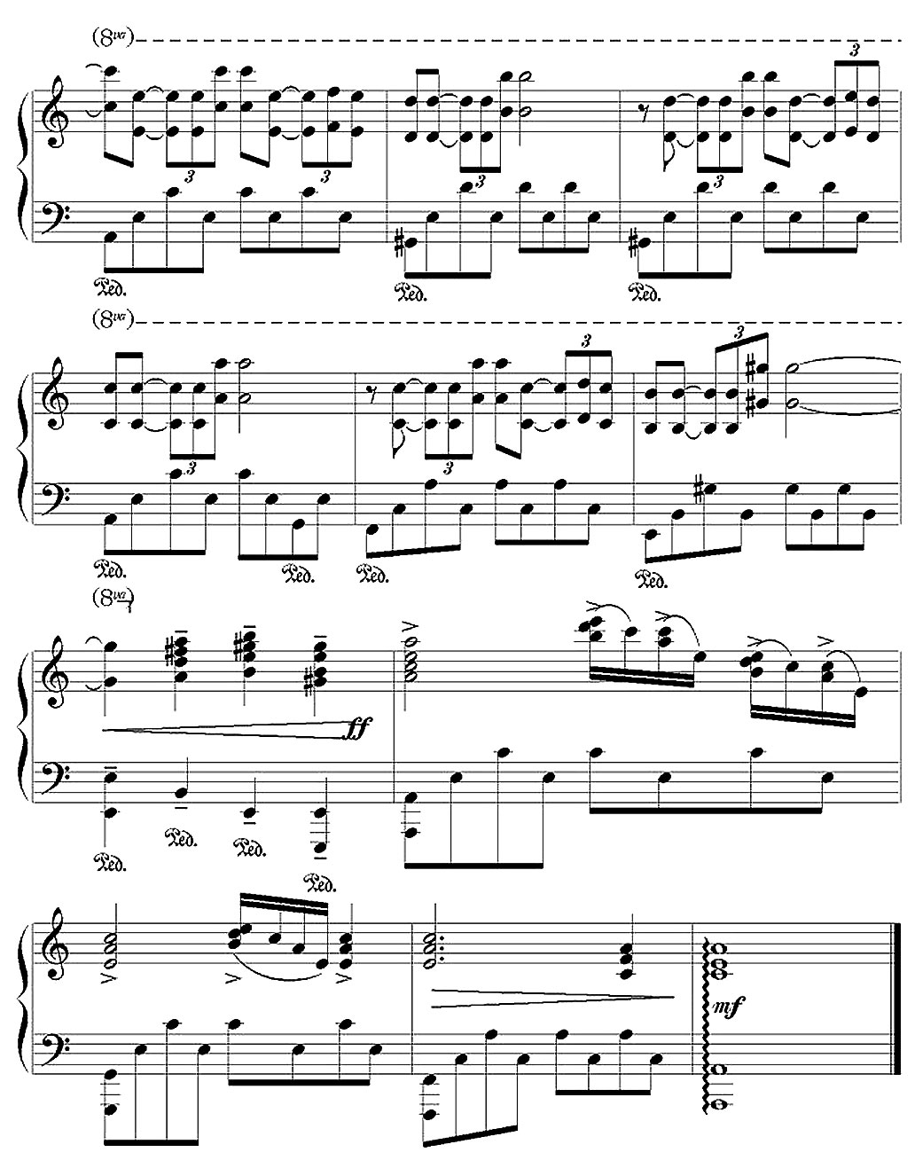 Love story Piano music sheet