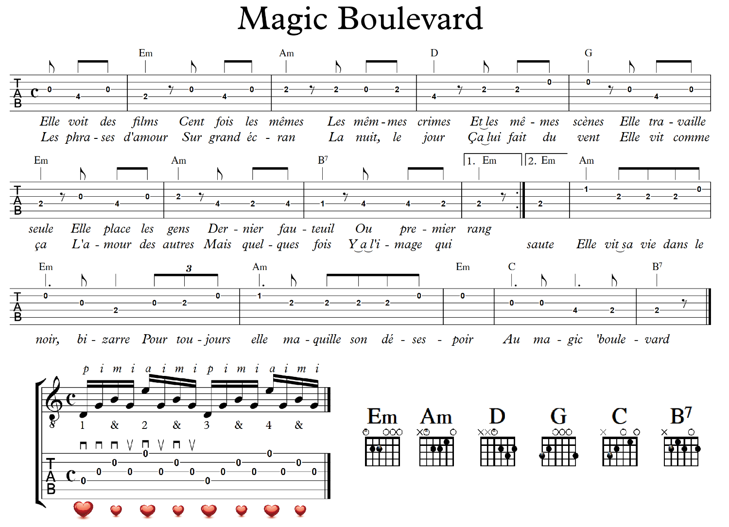 sheet piano magic boulevard