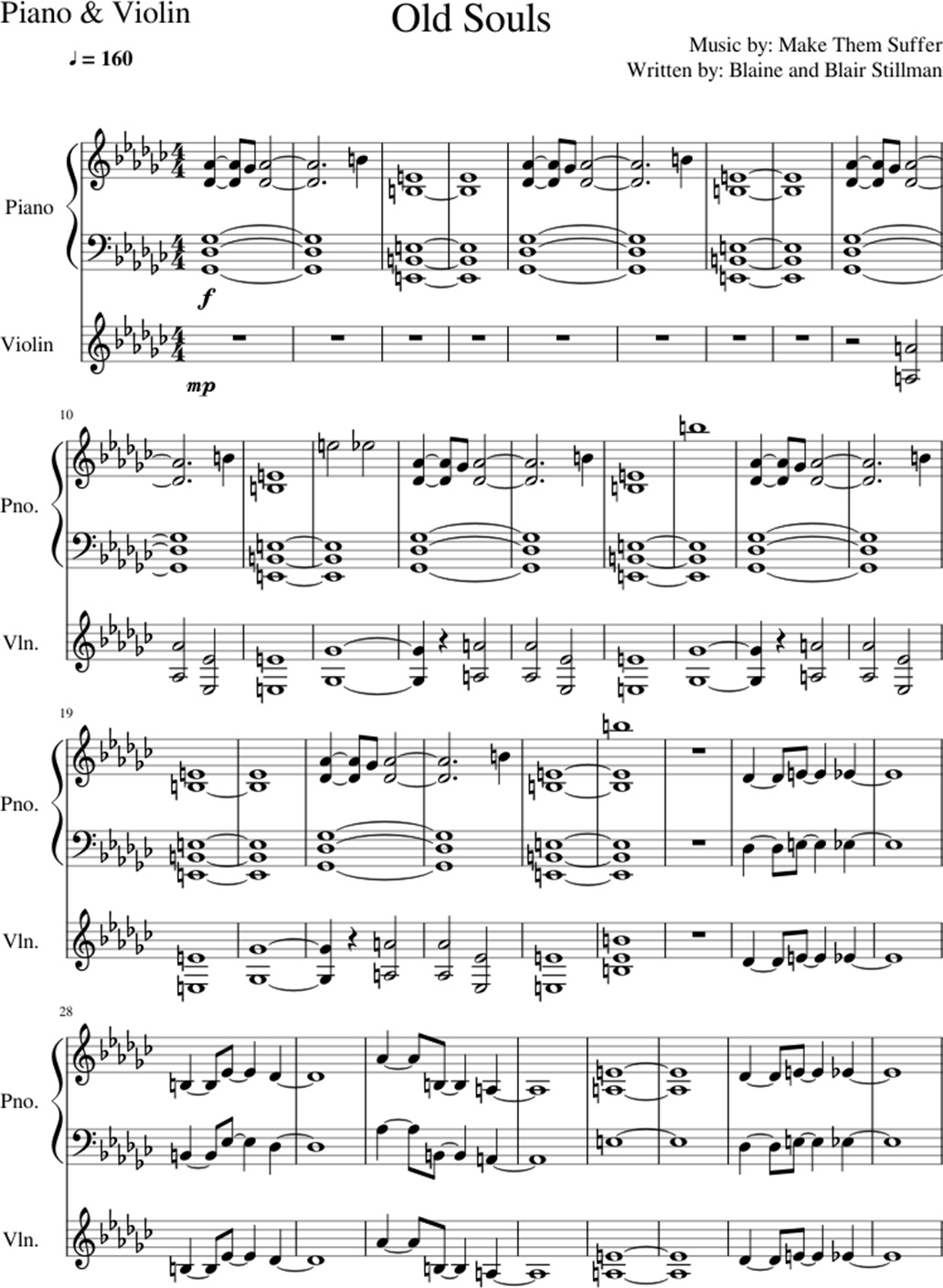 Old Souls sheet music notes 1