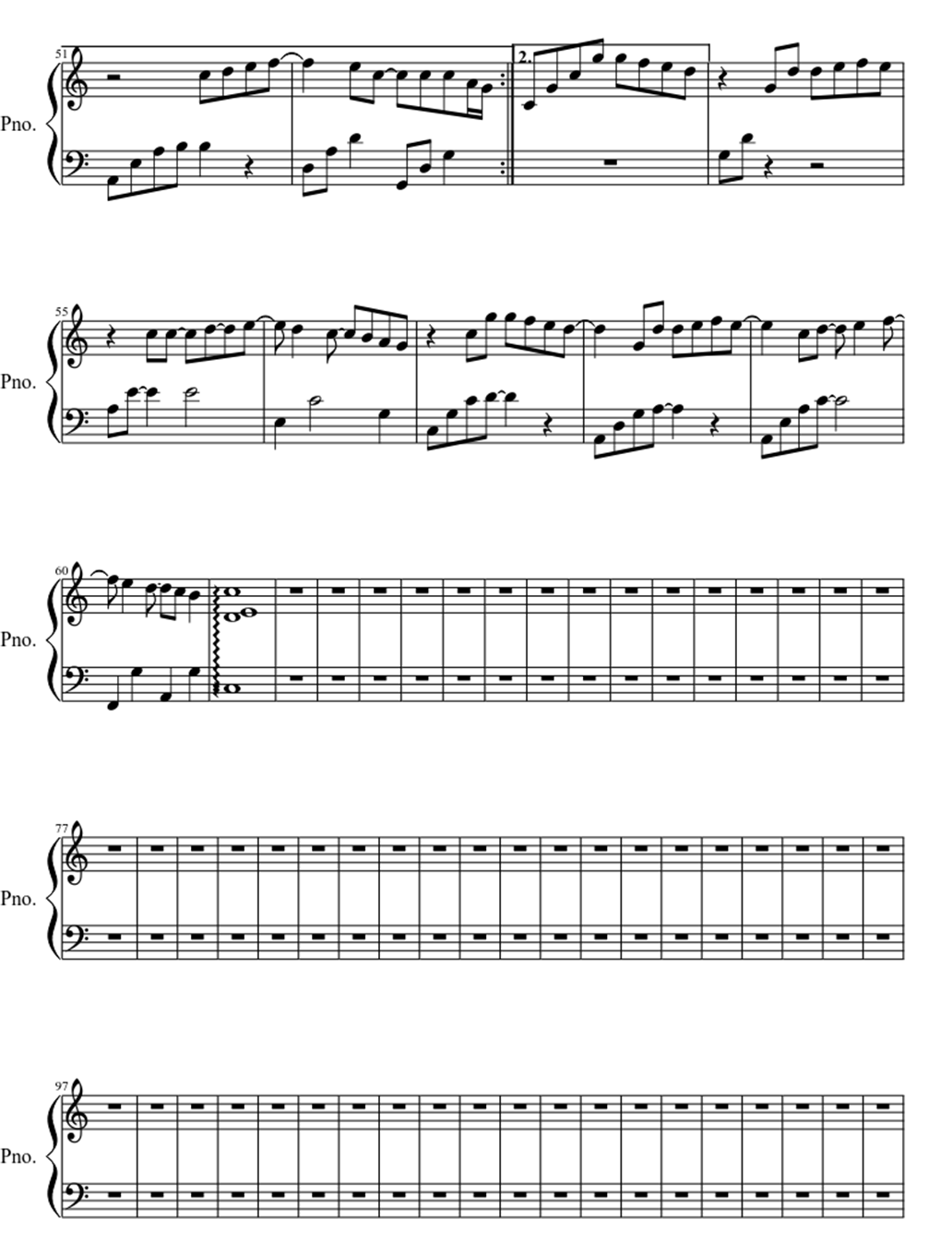 Right here waiting sheet music notes 3