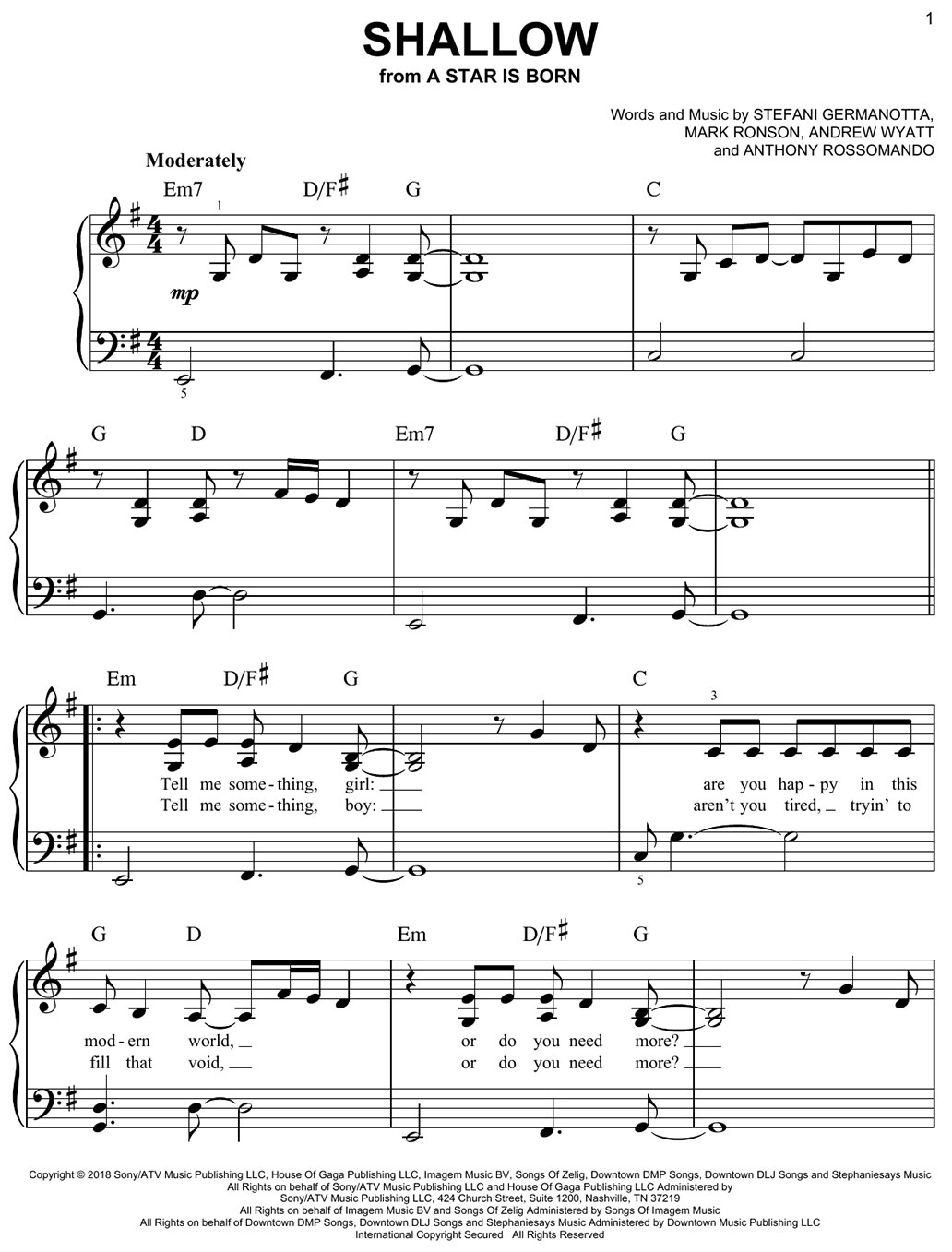 shallow piano sheet music notes