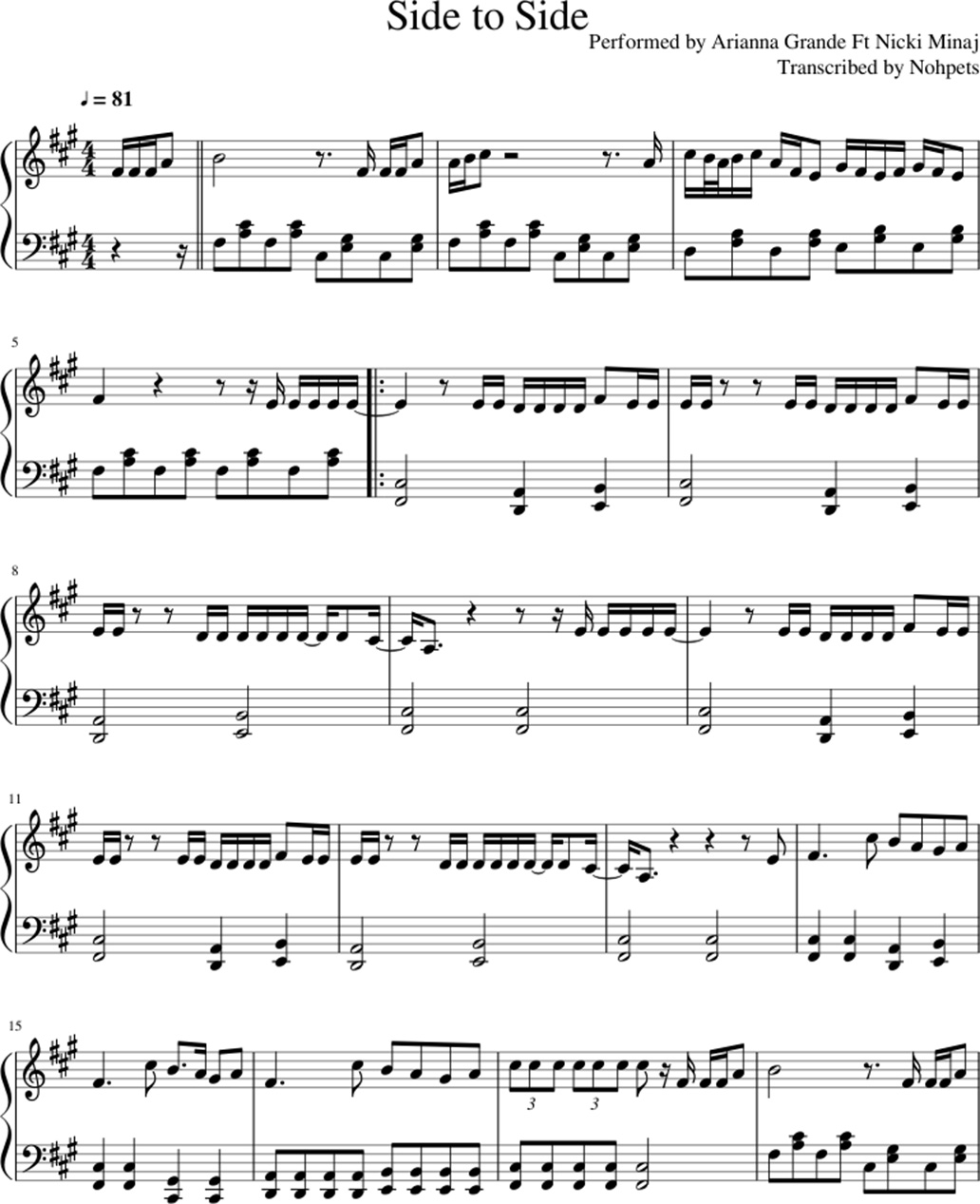 Side to side sheet music notes 1