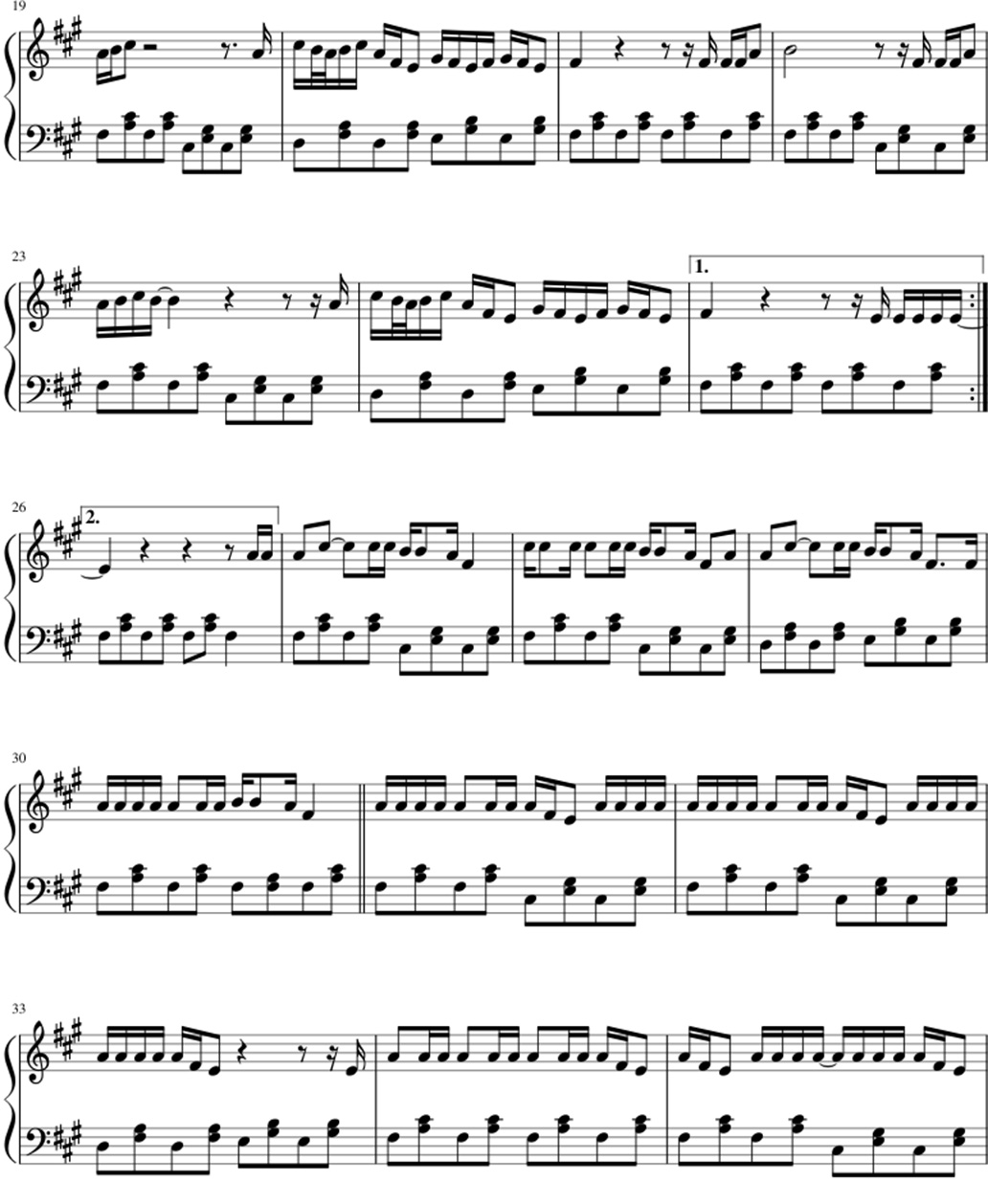 Side to side sheet music notes 2