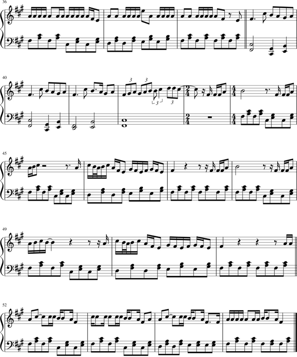 Side to side sheet music notes 3
