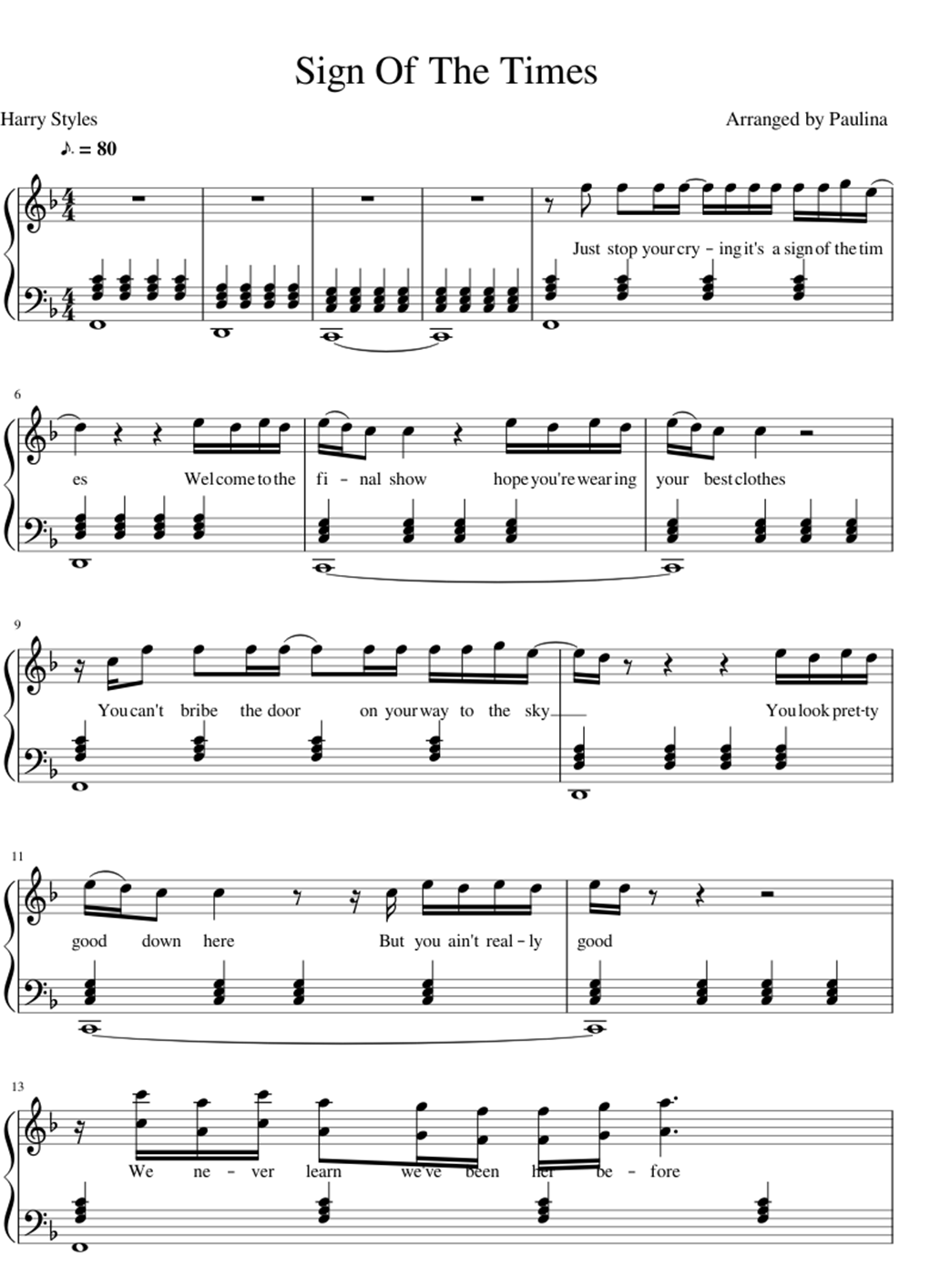 Sign of the time sheet music notes 1