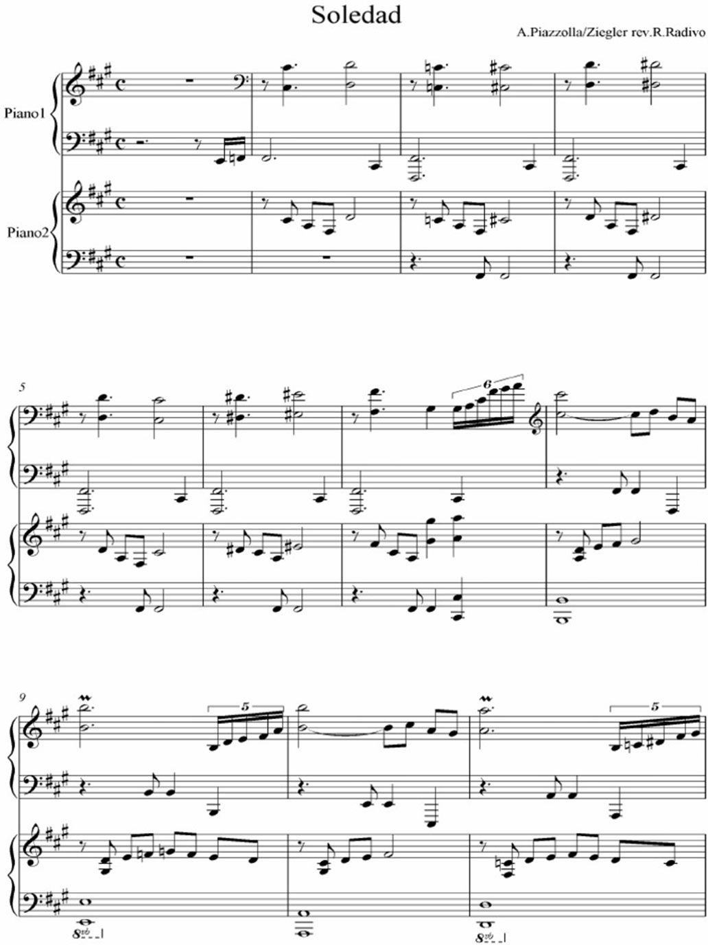 soledad piano sheet music notes