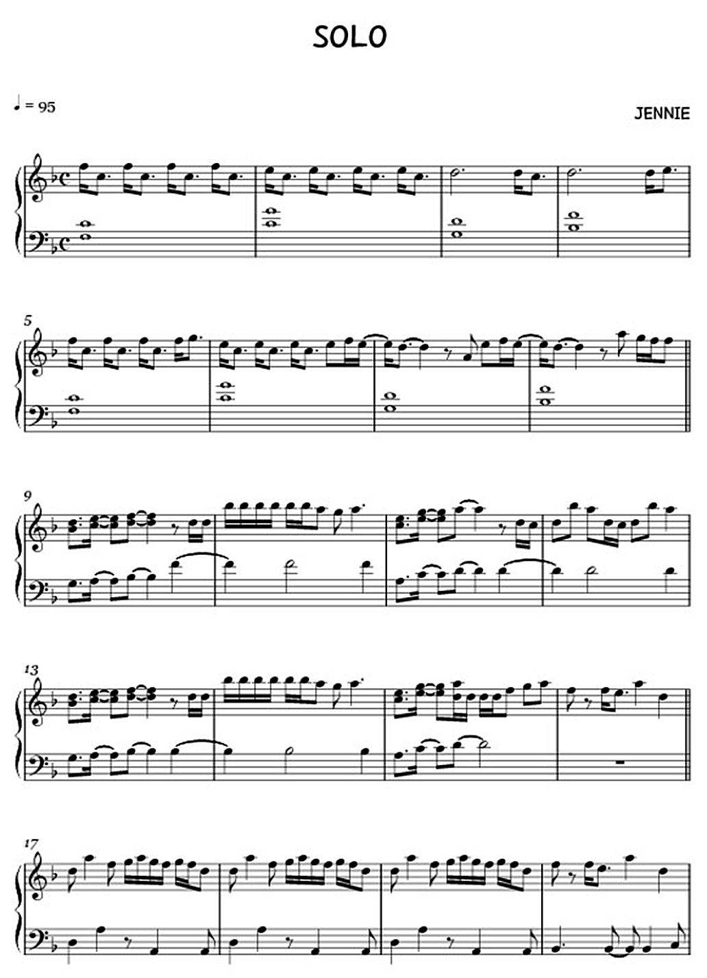 solo piano sheet music notes