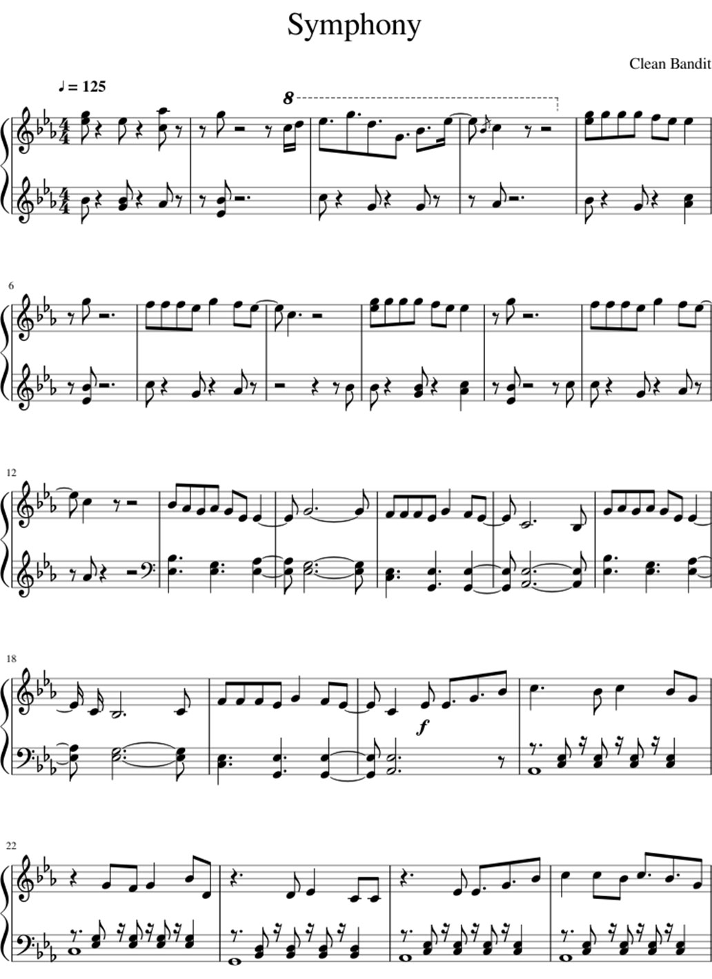 Symphony sheet music notes 1