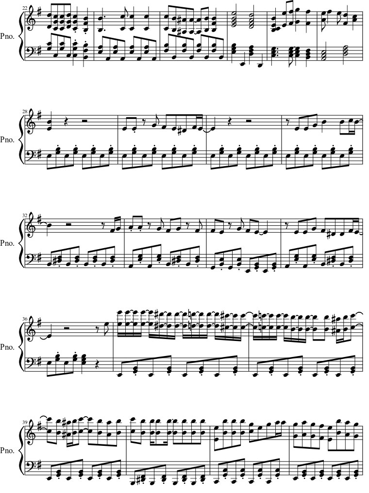 The black parade sheet music notes 2