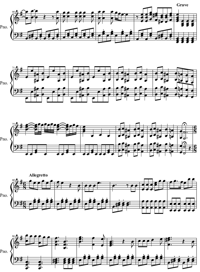 The black parade sheet music notes 4