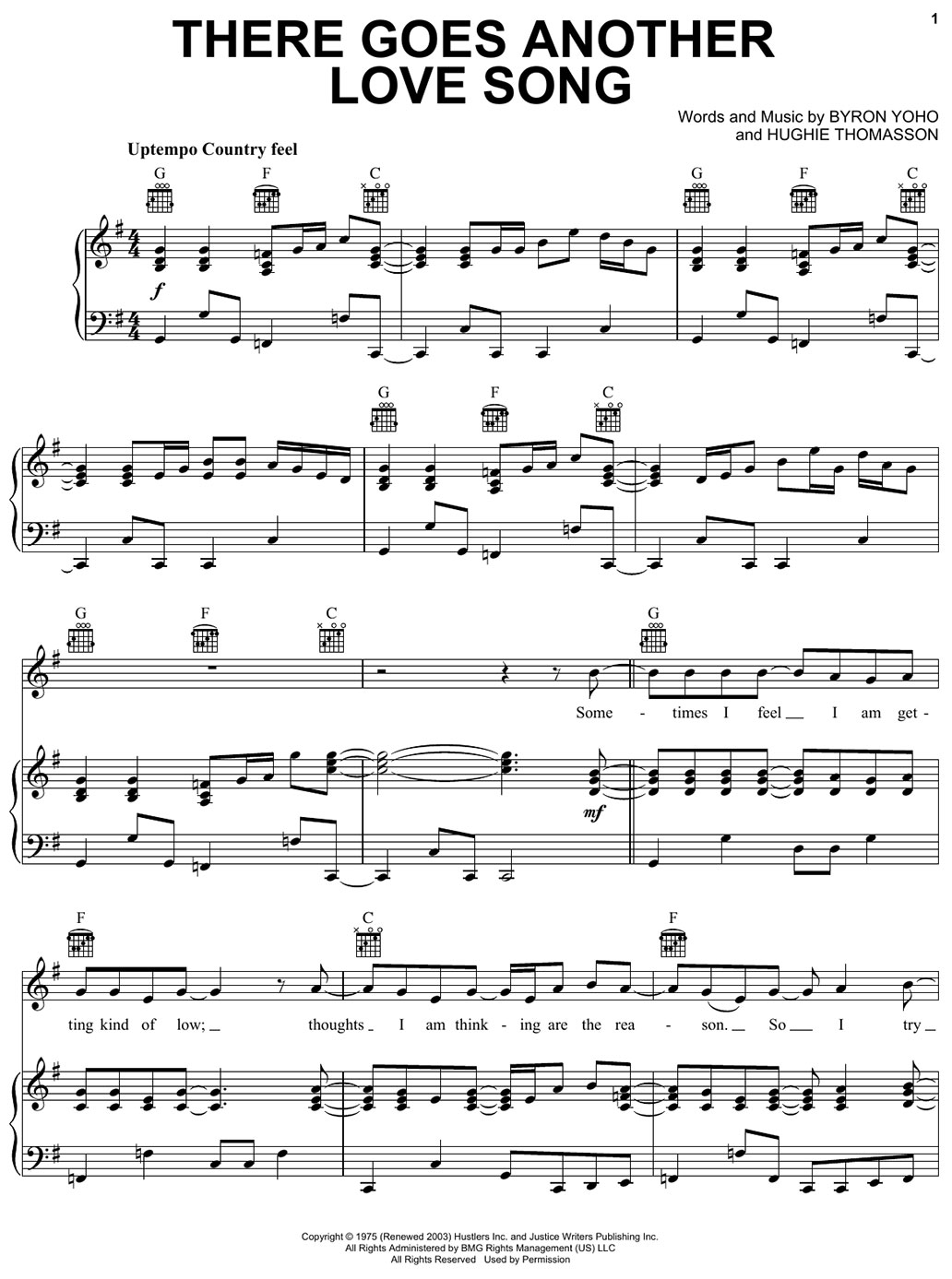 there goes another love song piano sheet music notes