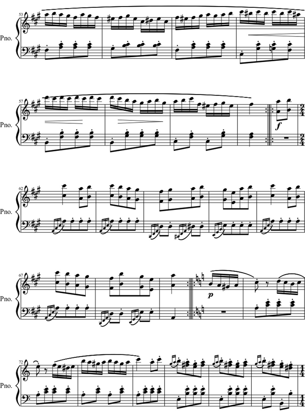 Tuskish March sheet piano 3
