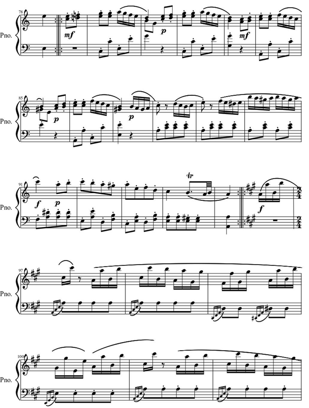 Tuskish March sheet piano 4