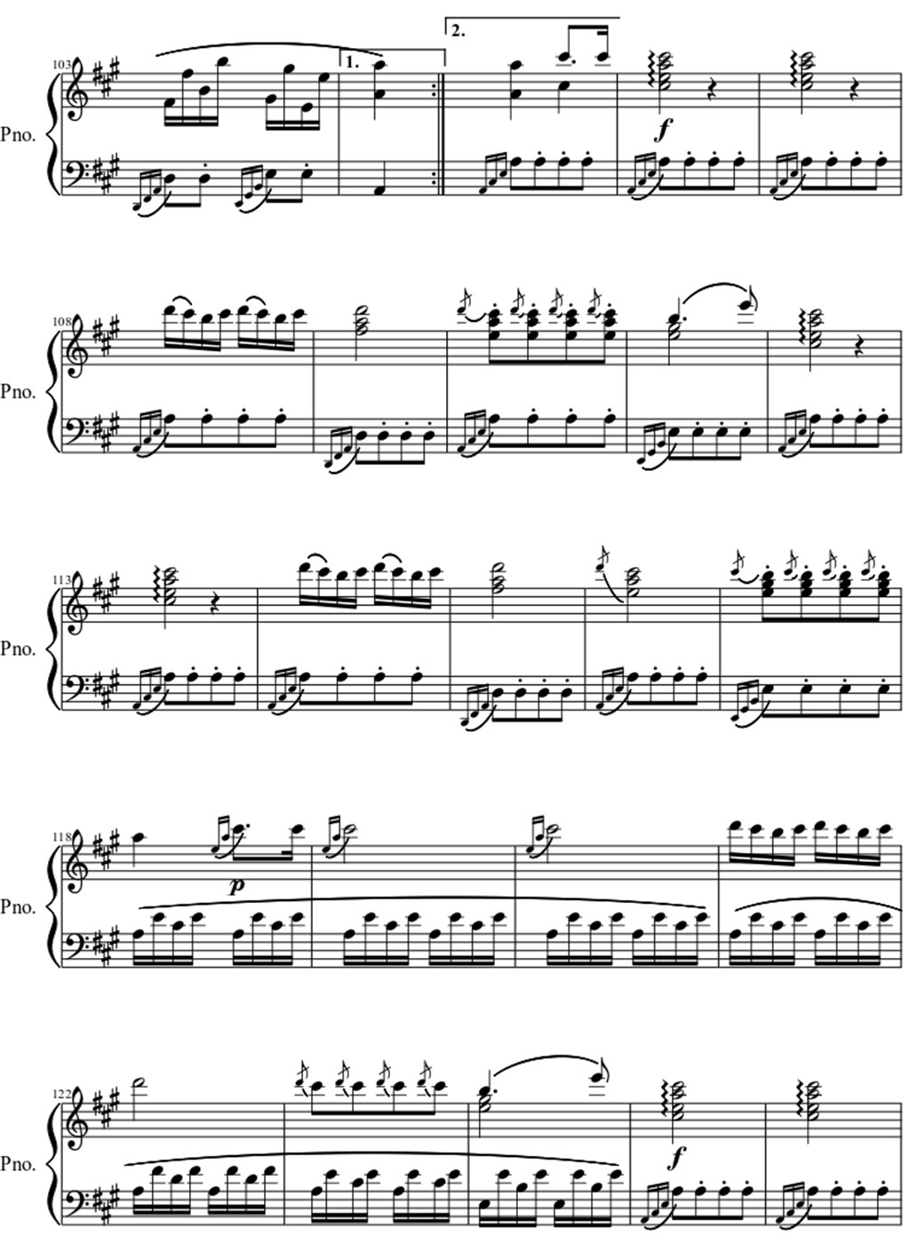 Tuskish March sheet piano 5