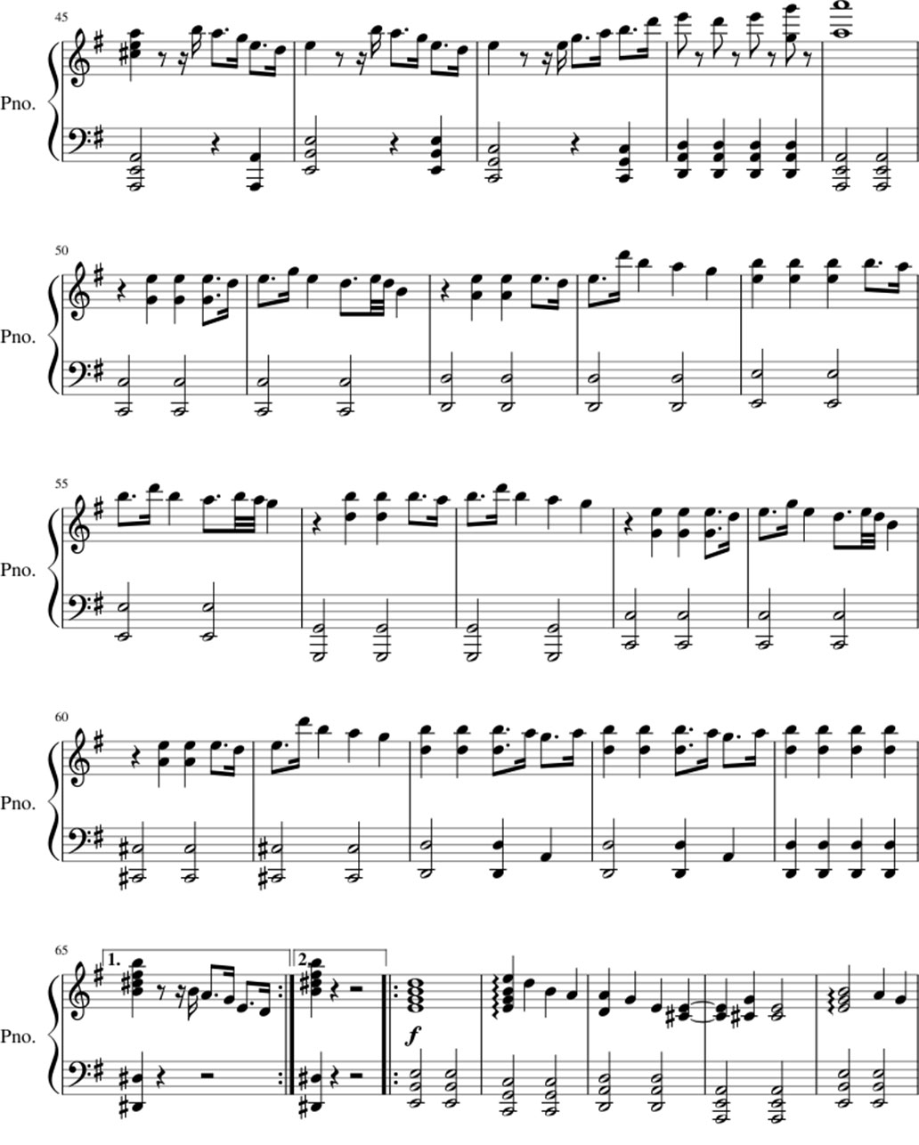 Unity sheet music notes 3