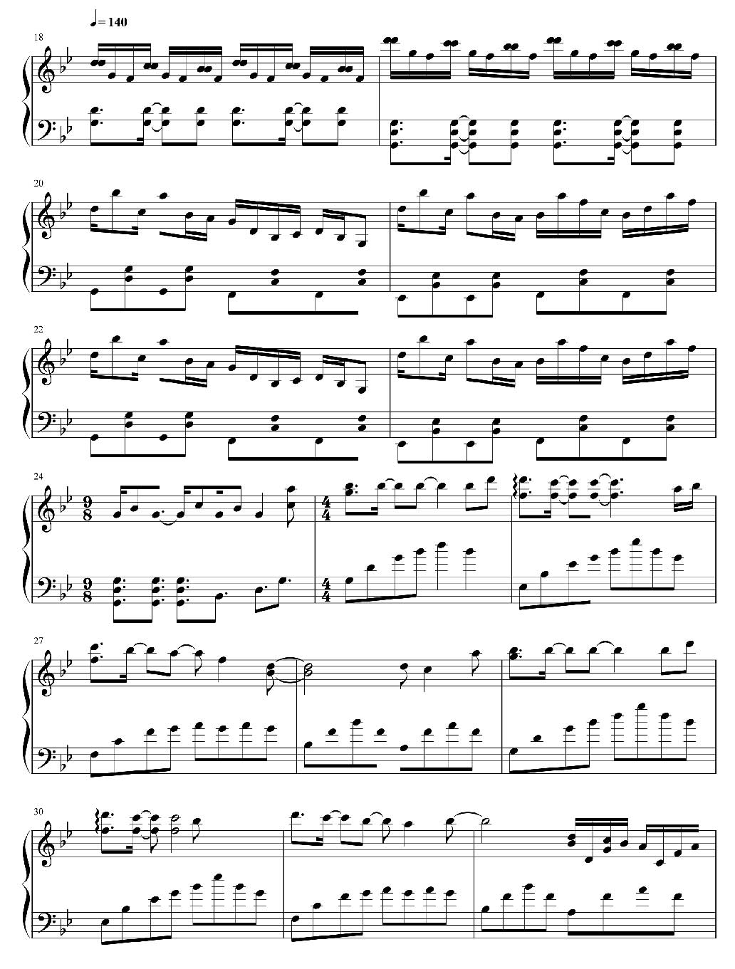 Unravel-简化自A叔版双手简谱预览8-钢琴谱文件（五线谱、双手简谱、数字谱、Midi、PDF）免费下载