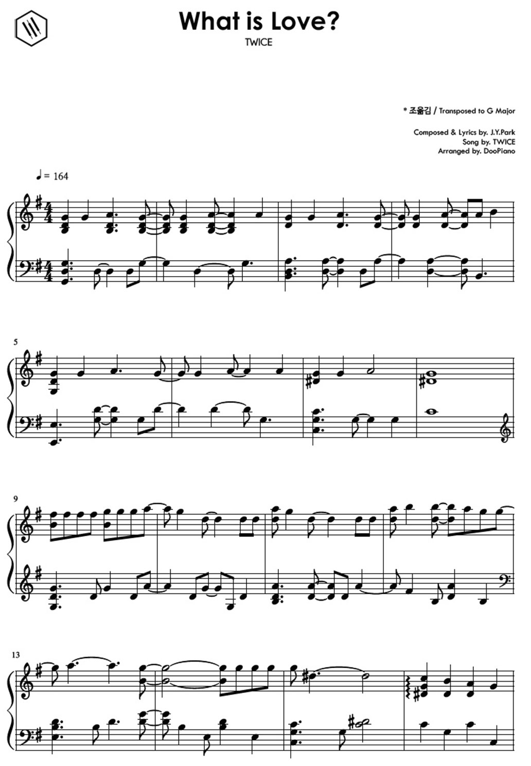 what is love piano sheet music notes