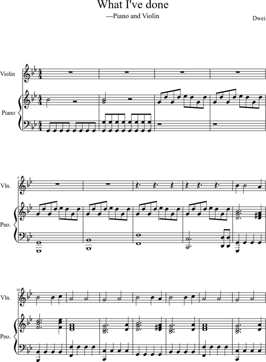 What I've done sheet music notes 1