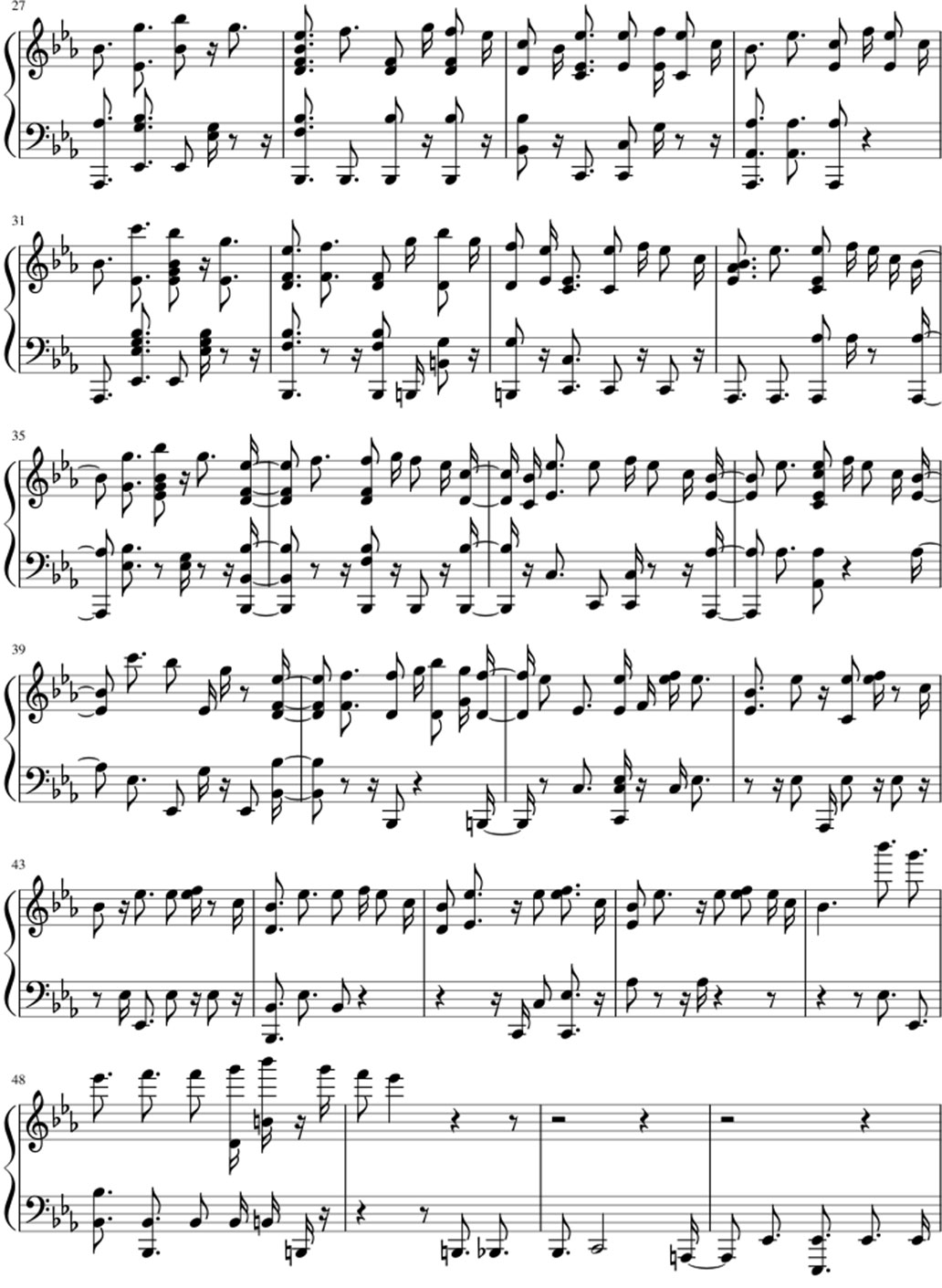 Windfall sheet music notes 2