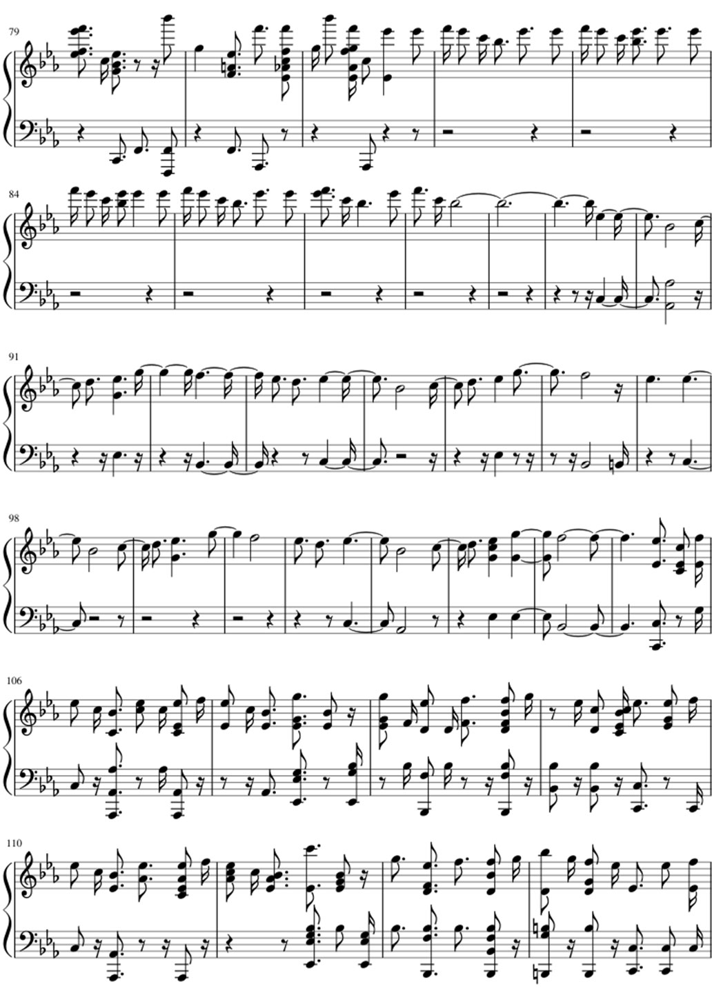 Windfall sheet music notes 4