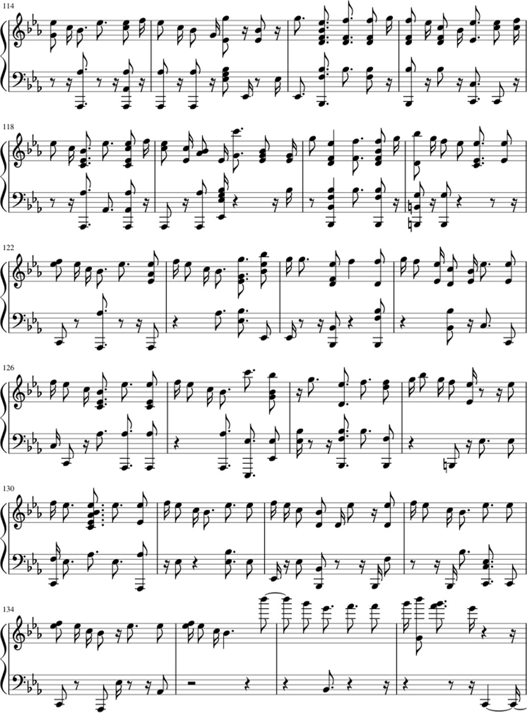Windfall sheet music notes 5